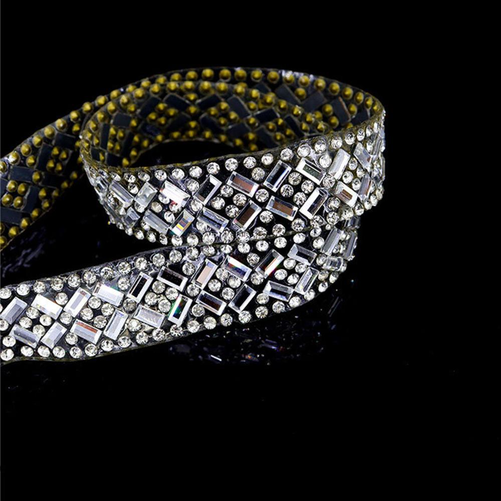Hot Fix Ribbon Diy Hot-Melt Adhesive Diy Decoration Crystal Ribbon For Belt Embellishment Clothing Decoration Bridal