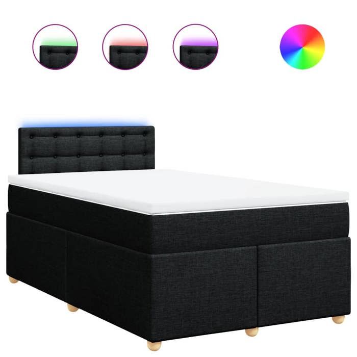 VidaXL Sommier à lattes de lit avec matelas noir 120x190 cm tissu 3288935