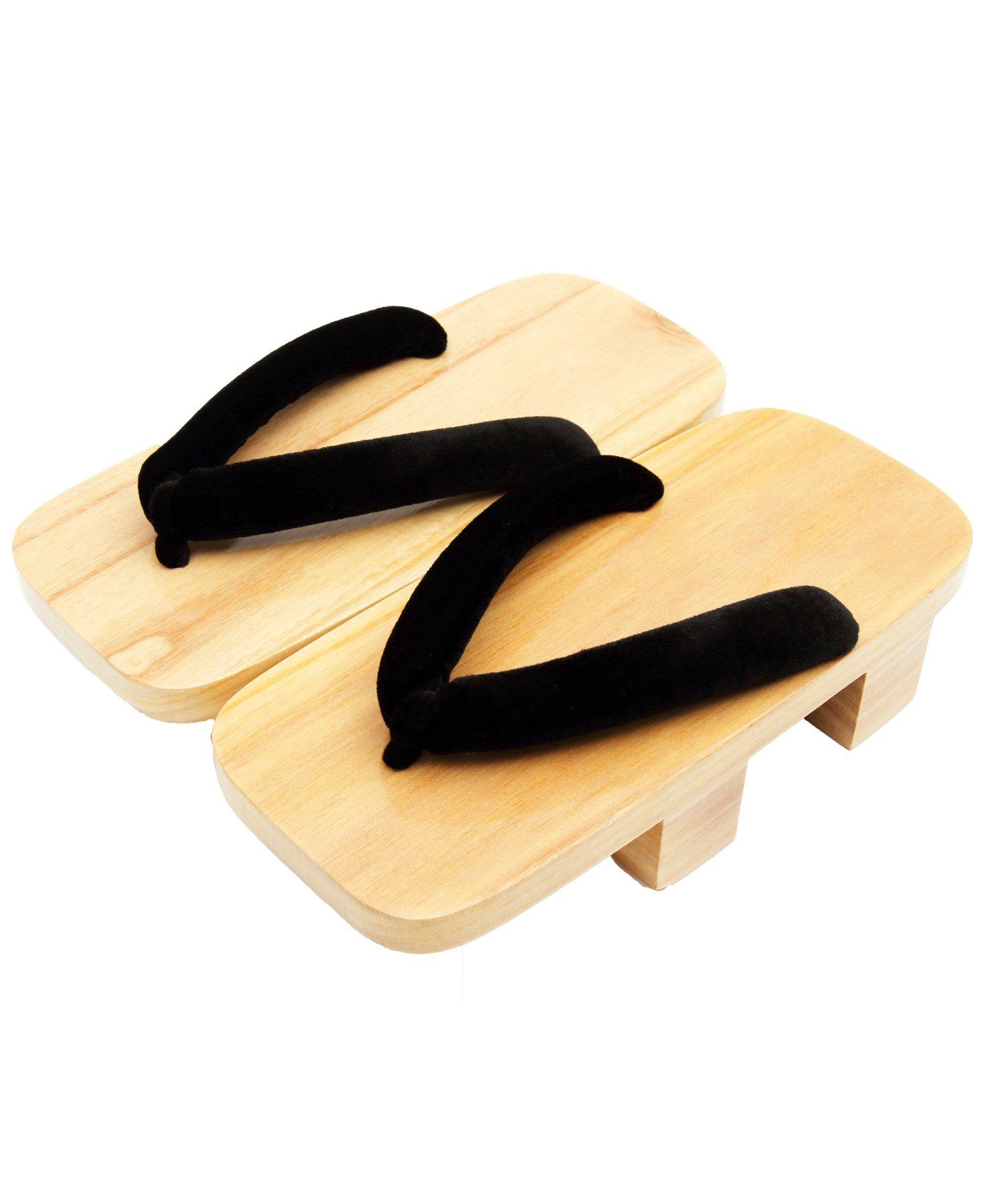 

Eight Authentic Paulownia Wood Geta Sandals for Size Two-Toe Men, Black, L, Approx. 28.0cm