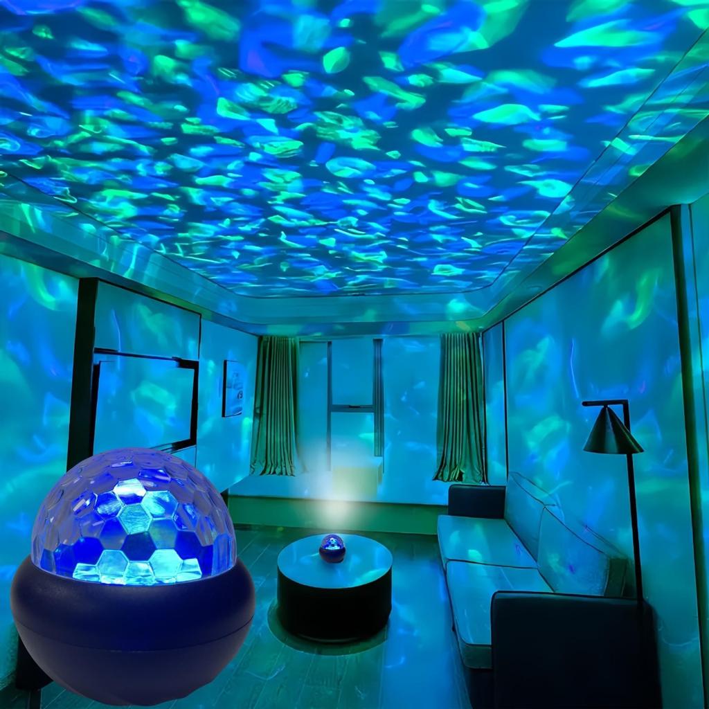 Seven-Color Aurora Starry Sky Lamp with Water Ripple Projection