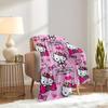 1pc Hello Kitty Spring Floral Pattern Flannel Blanket - Seasonal Home Decor, Comfortable and Machine Washable, Suitable for All Ages, Ideal