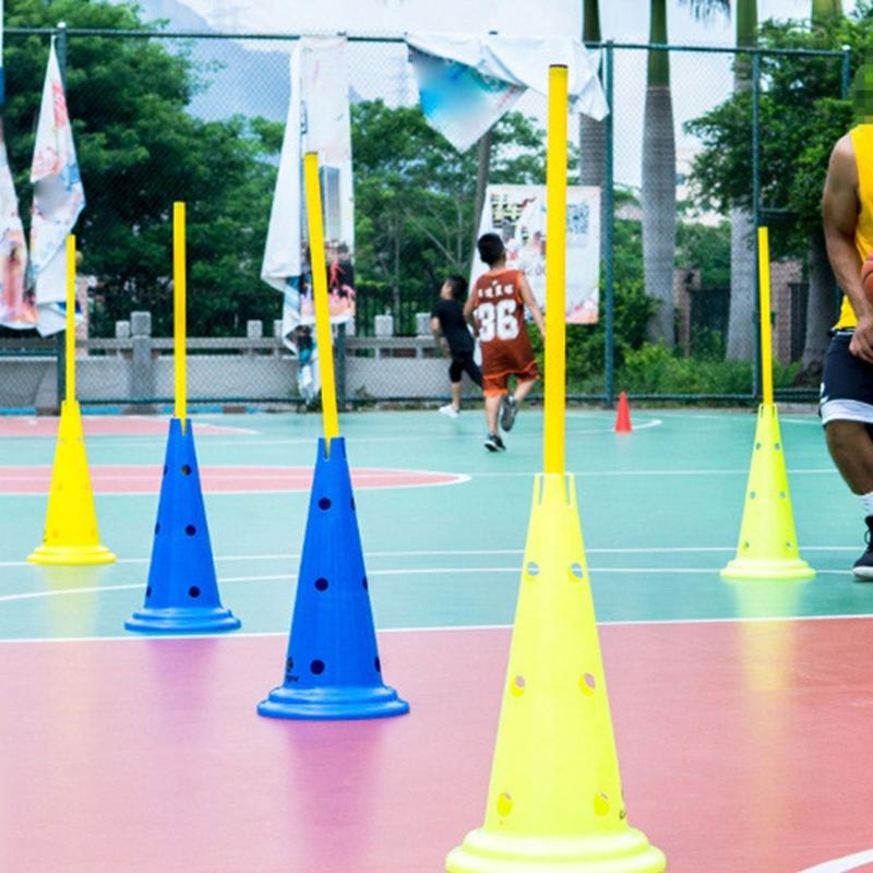 2 Pack Sports Training Cones Plastic Marker Training Traffic Cones for Skate, Soccer, Football, Assorted Colors, 12 Inch
