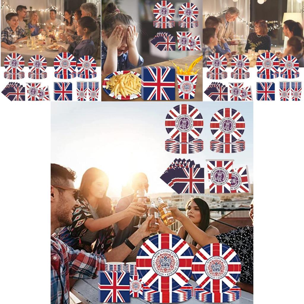 König Karl III. Union Jack Einweg-Partyzubehör für Geburtstagsfeier