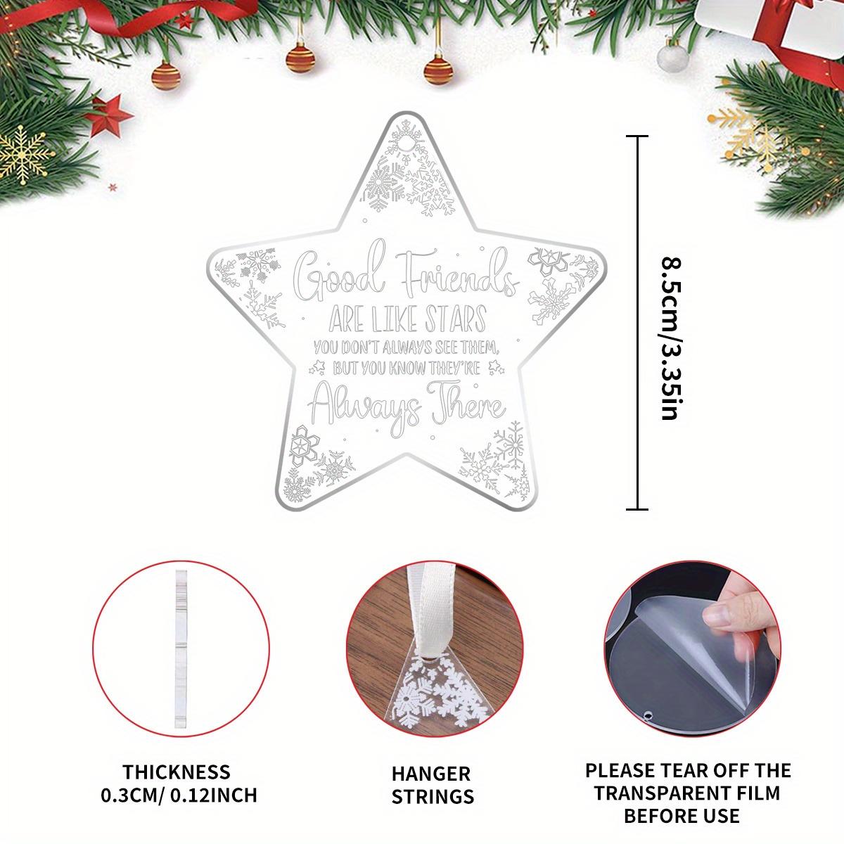 

1pc 2D Flat - Boho Style Acrylic Star Ornament, Hanging Decor for Christmas Tree, Window, Fireplace