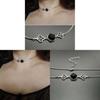 Gothic Obsidian Necklace With Geometric Pendant For Women Summer 2025 Fashion Accessory