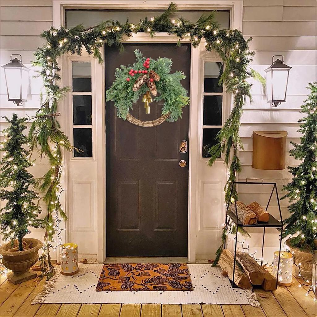 2025 Christmas Wreath Boho Wreath Christmas Day Wreath Home Decoration Door Wall Decoration, Christmas Festival Wreath Decor