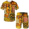 Africké dívky 3D potisk etnický styl dětské soupravy módní trička plážové šortky trička topy vintage chlapci dívky sportovní oblečení obleky