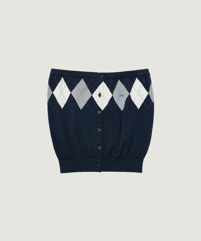 GROVE Veni Argyle Tube Top (Navy)