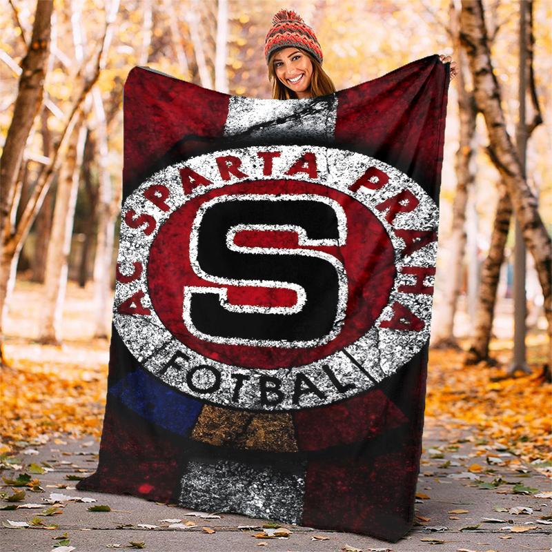 AC Sparta Praha Flanelldecke Weiche Ganzjahres-Kuscheldecke, Design für Camping, Autoreisen, Wandern, Sofa, Bett, Büro Perfektes Geschenk für Partys