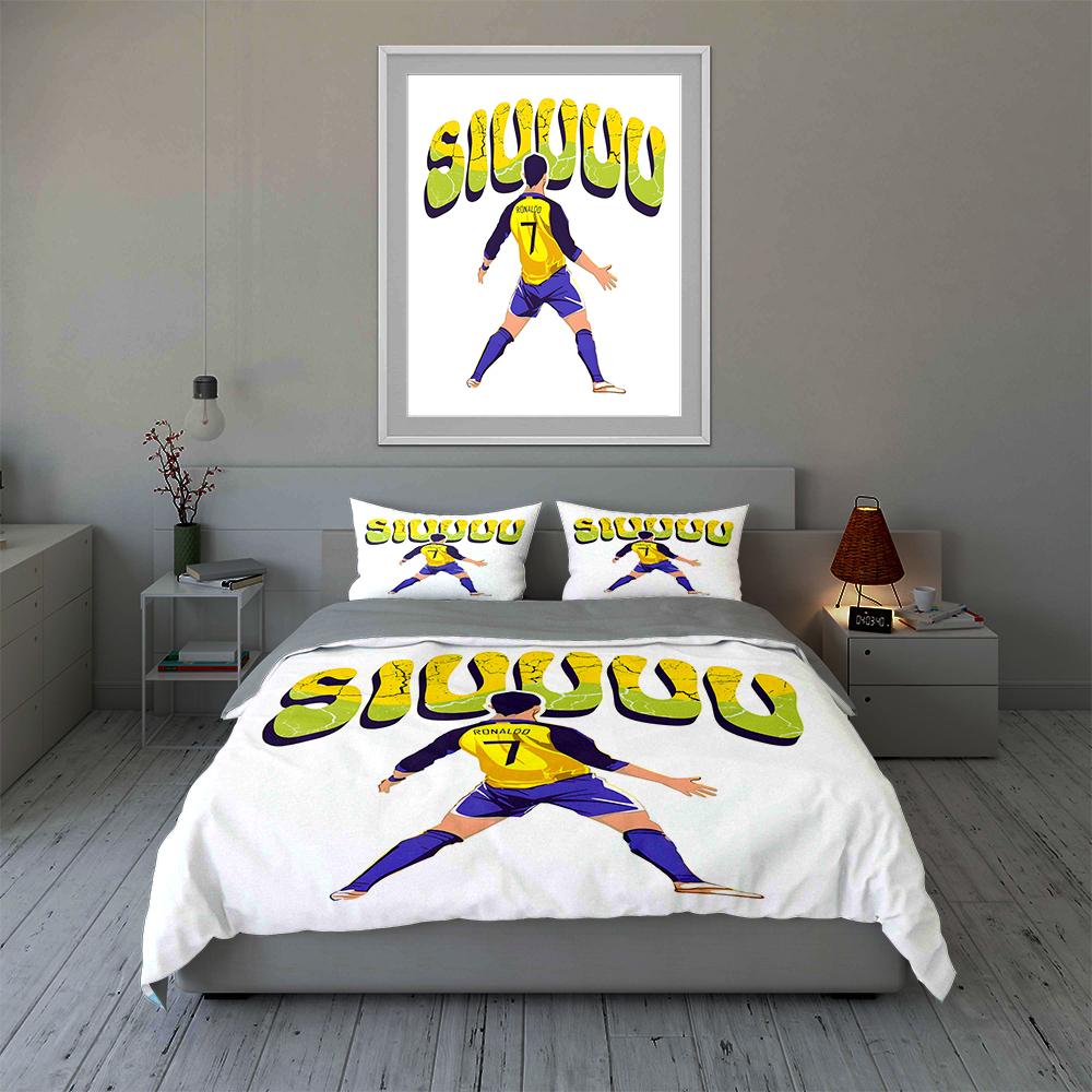 "Ronaldo figure and SIUUU." Bedding sets Duvet cover sets Duvet covers Pillowcases(1 * Duvet Cover 2 * Pillowcases, without duvet insert)