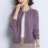 Nuovo Cardigan a Maglia Autunno 2023 Colore Solido Semplice Scollo Rotondo Bottoni a Pannello Cardigan Temperamento Pendolare Maglione Largo da Donna