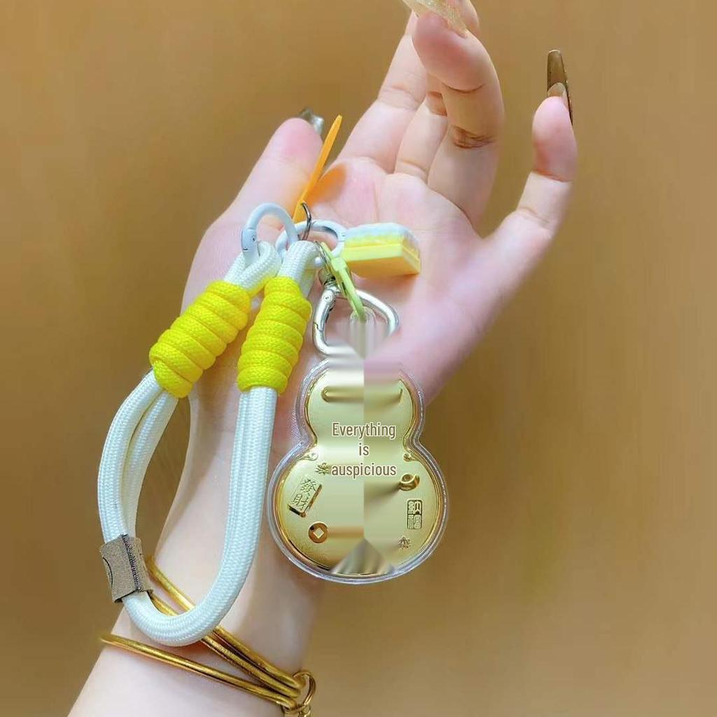 Shuibei 999 Feingold Kürbis Schlüsselanhänger und Handy-Anhänger