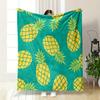 Pineapple Pattern On Teal Background Print Blanket Soft and Cozy Perfect for the Living Room Bed Sofa or a Nap,gift