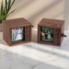 Portable Wooden Hand Cranked Music Box Featuring 16 Photo Rotation and Glowing Light for Wedding Event