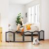 Dog Gate, Freestanding Barrier Gate with Feet, Foldable Dog Gate, 5 Panels, 261.5 x 29.5 x 61 cm, Black