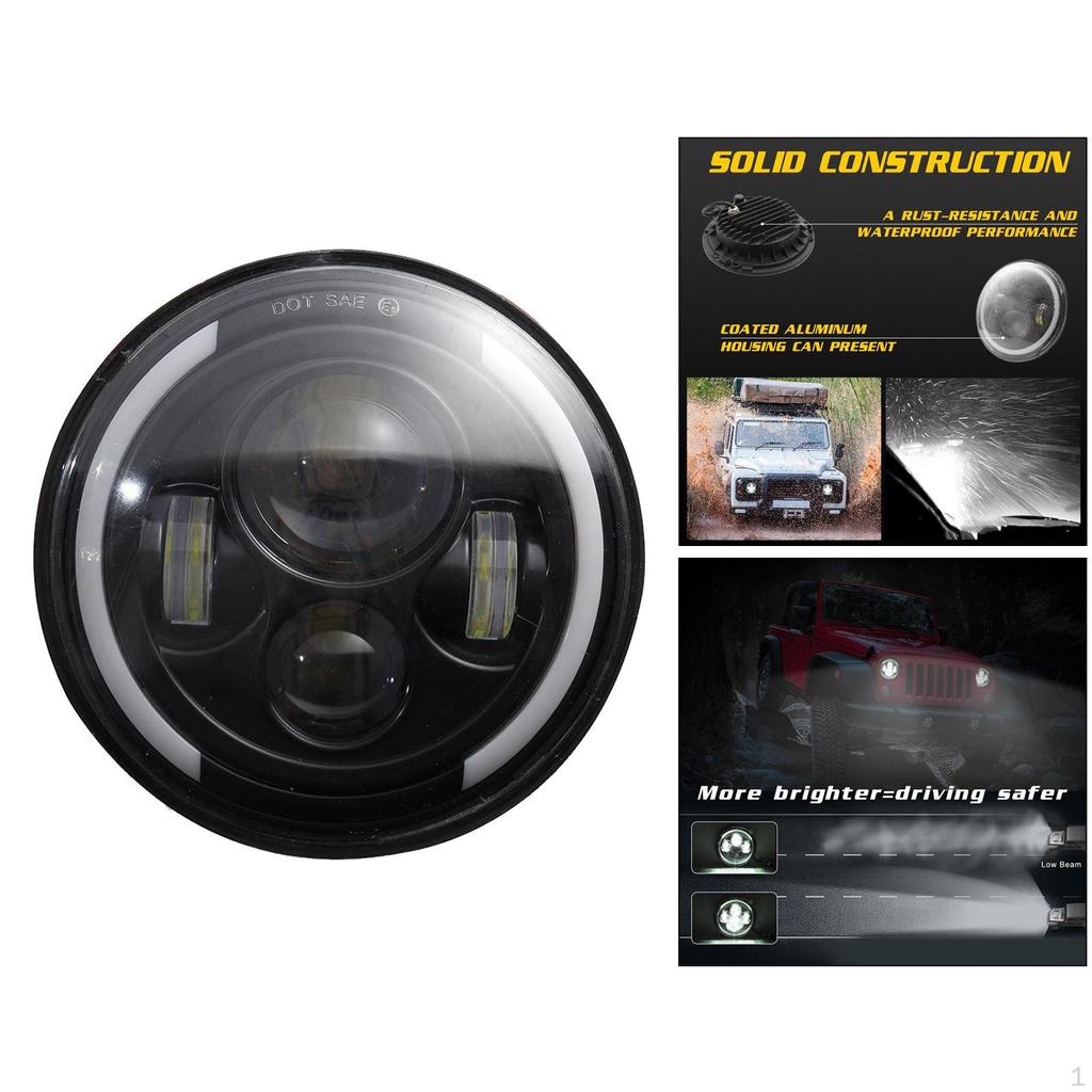 Eyes 7Inch Round Headlights 200W Amber Lights Beam for JK LJ