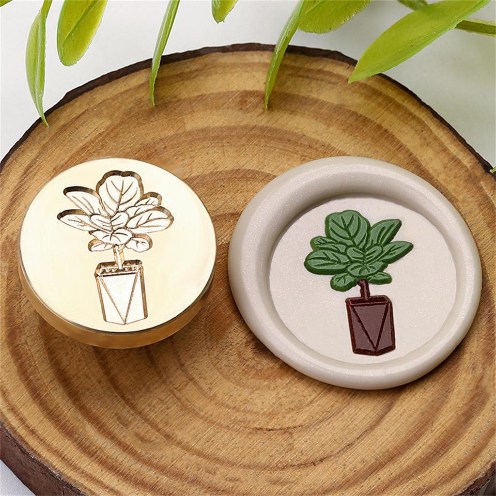 Plant Themed Seal Stamp Head Antique Embossed Sealing Stamp Head for Seal Envelope Invitation Decoration Scrapbooking