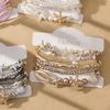 Creative Imitation Pearl Boho Bracelet Multi-layer Design Glass Beads Beads Bracelet Stackable Strand Bracelet Gift