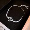 Zircon Round Geometric Flower Bracelet Vintage Style Bracelet Light Luxury High-End Hand Jewelry For Women