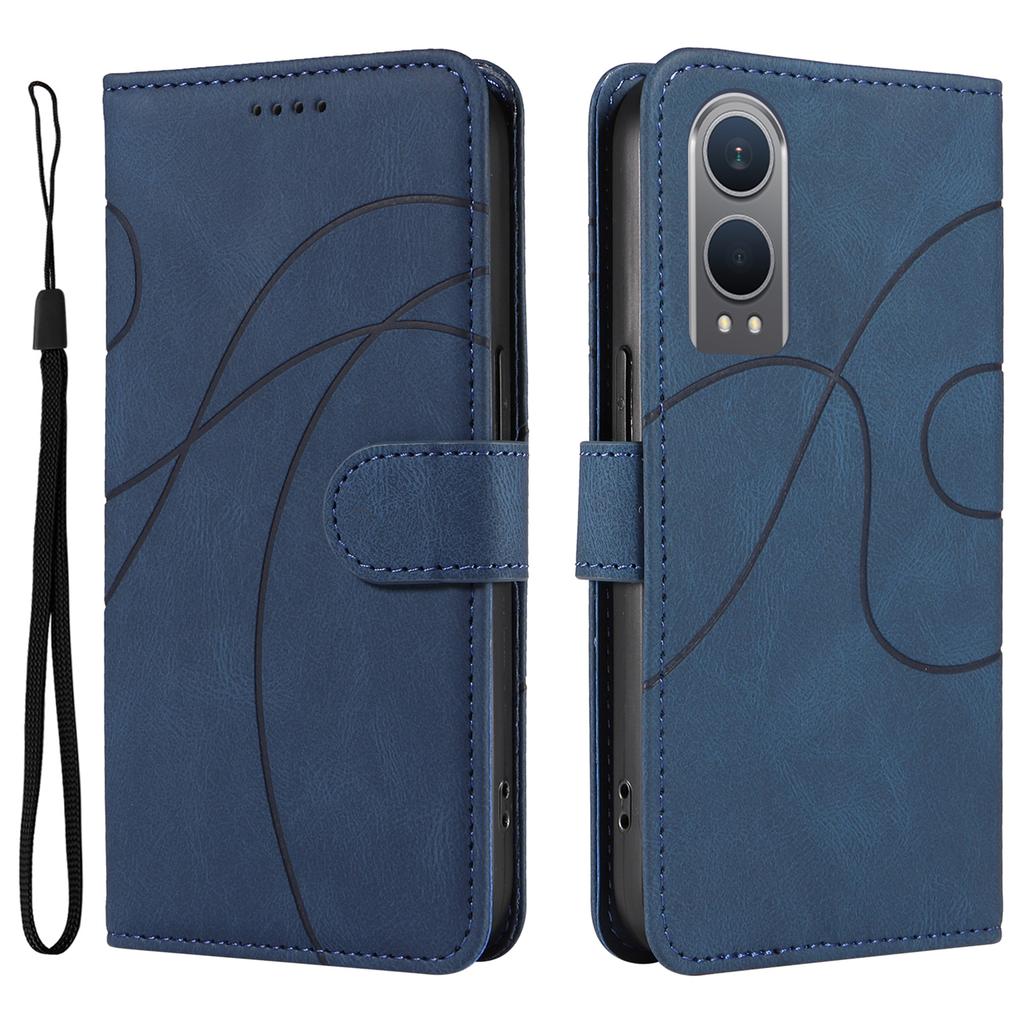For OnePlus Nord CE4 Lite 5G/Oppo K12x 5G (China) Case Shockproof Wallet Card Holder Leather Phone Cover Curved Line