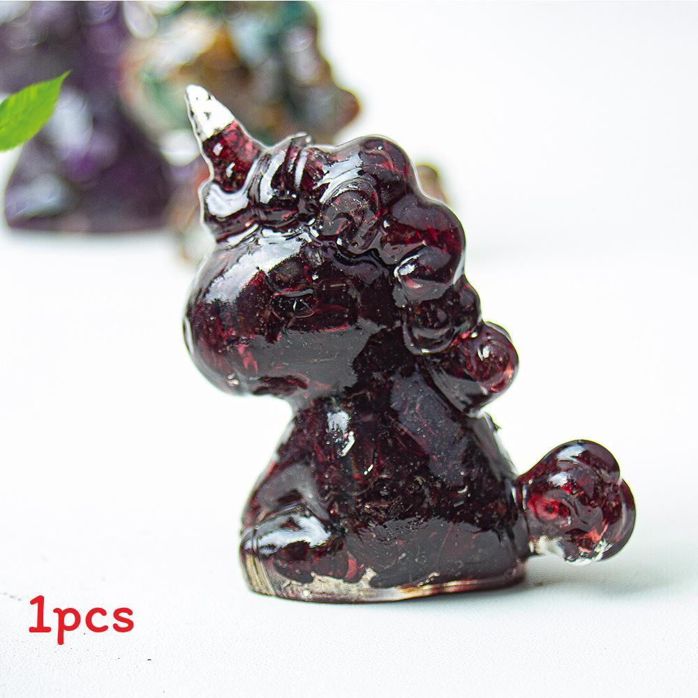 Unicorn Resin Figurine With Handcrafted Crystal Texture For Home Decor And Giftgiving