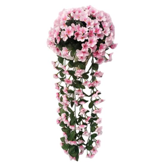 Artificial Hanging Violets Faux Violets with Flowers for Home Wall Vines Realistic Fake Window Box