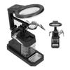 ABMH-Clip-On Magnifier With LED Helping Hands Soldering Iron Stand Featuring 2.5X 4X 16X Magnification Glasses