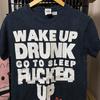 Vintage Wiz Khalifa Wake Up Drunk Go To Sleep Fu*ked Up Shirt Size S RL09