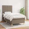 Maison Exclusive - Bed Slat Base with Taupe Mattress 100x200 Cm Fabric