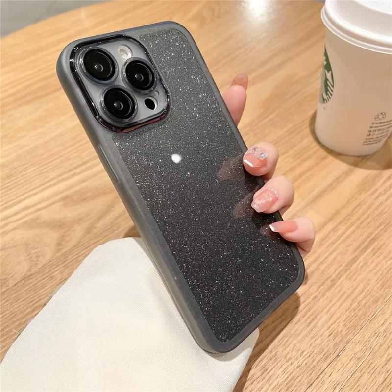 

Для Xiaomi POCO X7 Pro X7Pro блестящий градиентный мягкий силиконовый чехол для Redmi Turbo 4 объектив камеры Protetcor противоударный чехол для телефона POCO X7 чёрный