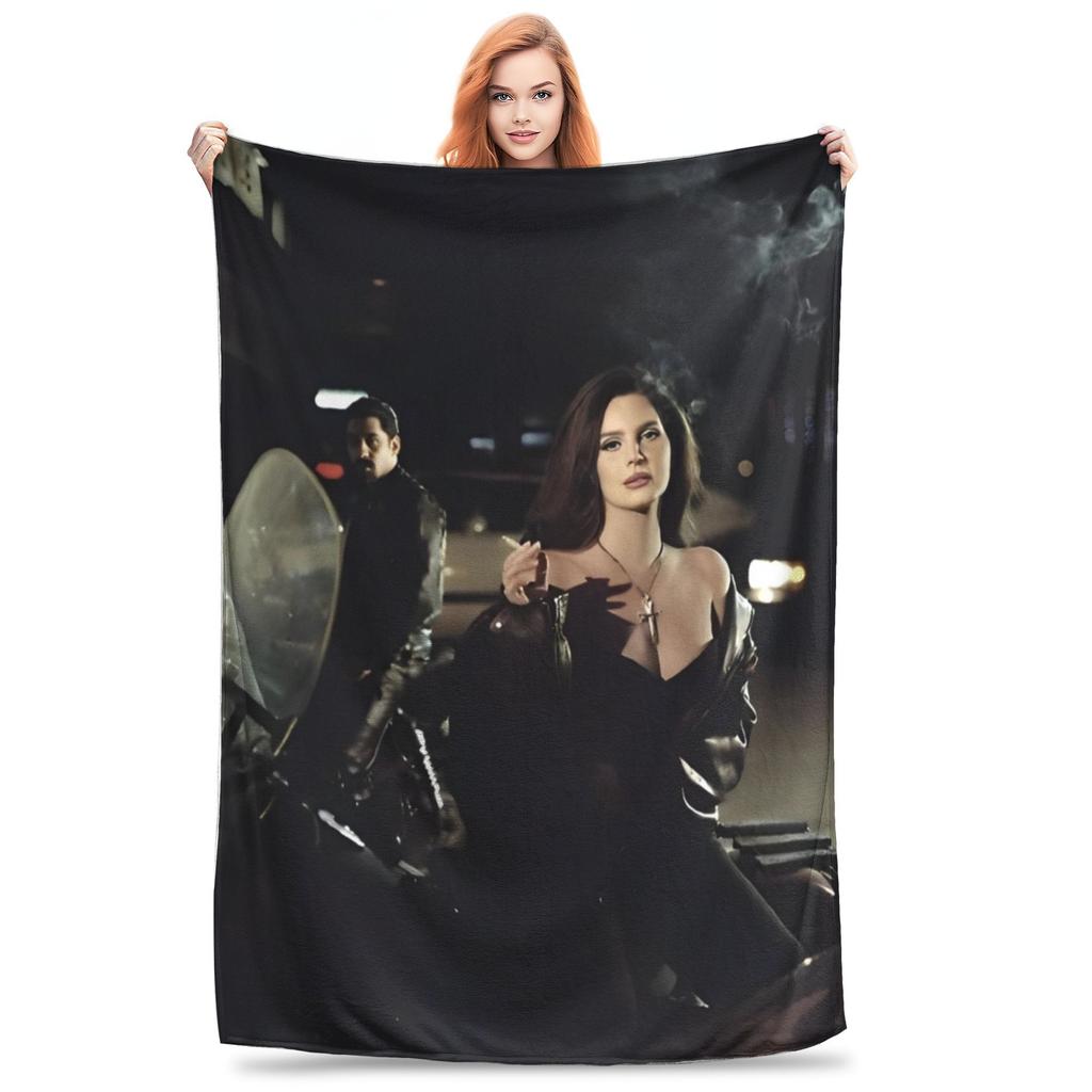 American Singer Lana Del Rey Blanket Pop Culture Music Flannel Novelty Soft Throw Blanket for Home Spring/Autumn