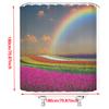 Vibrant Rainbow Floral Shower Curtain - Colorful Nature Scene, Polyester, Cheerful Flower Design for Modern Bathrooms