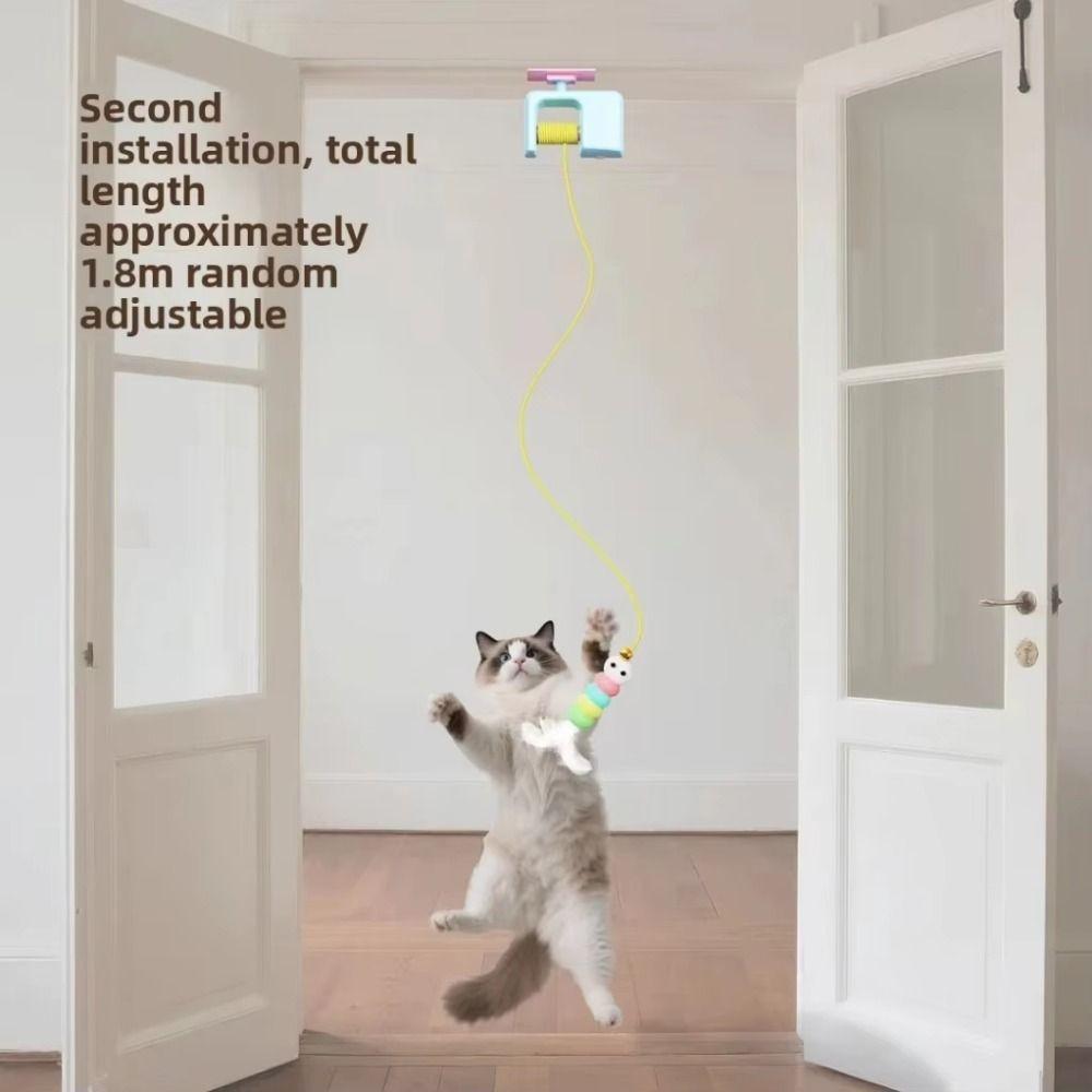Elastic Rope Electric Door Hanging Toy Automatic Lifting Interactive Cat Yoyo Ball Indoor Exercise