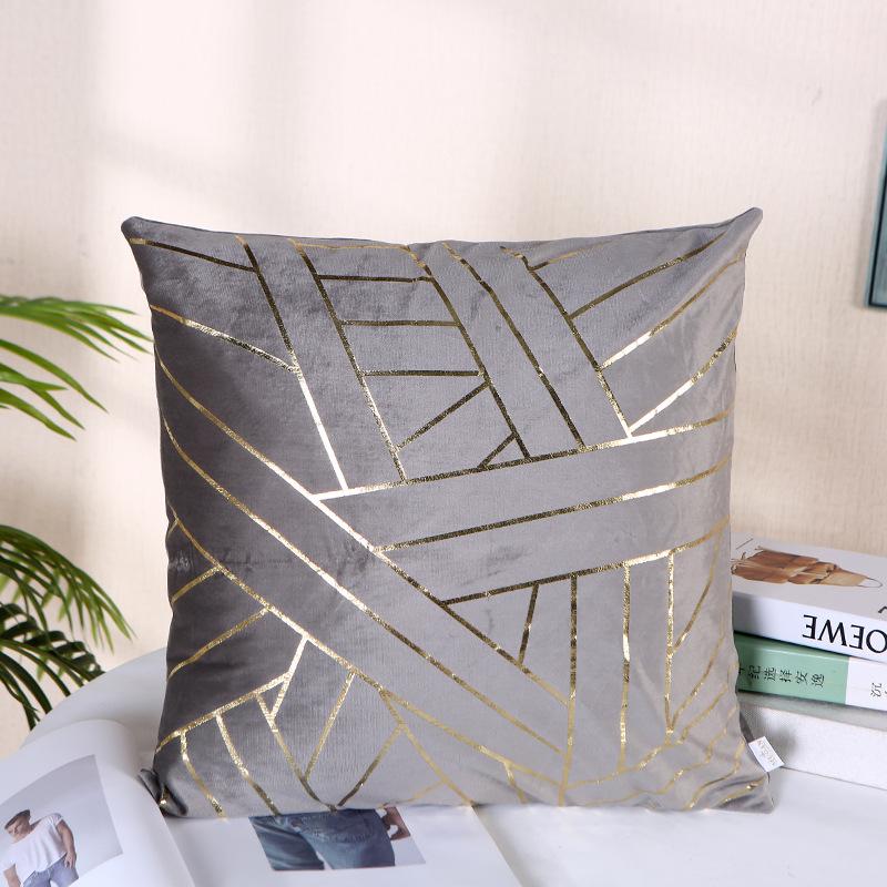 Throw Pillow Flannel Hot Stamping Pillow Case Sofa Cushion Car Cushion