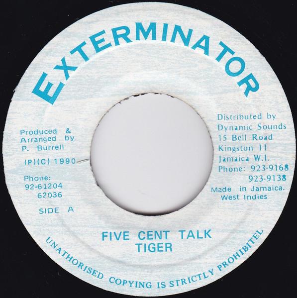 

7inch Record TIGER Five Cent Talk NONE Exterminator 1990 Jamaica Reggae Ska Dub Used