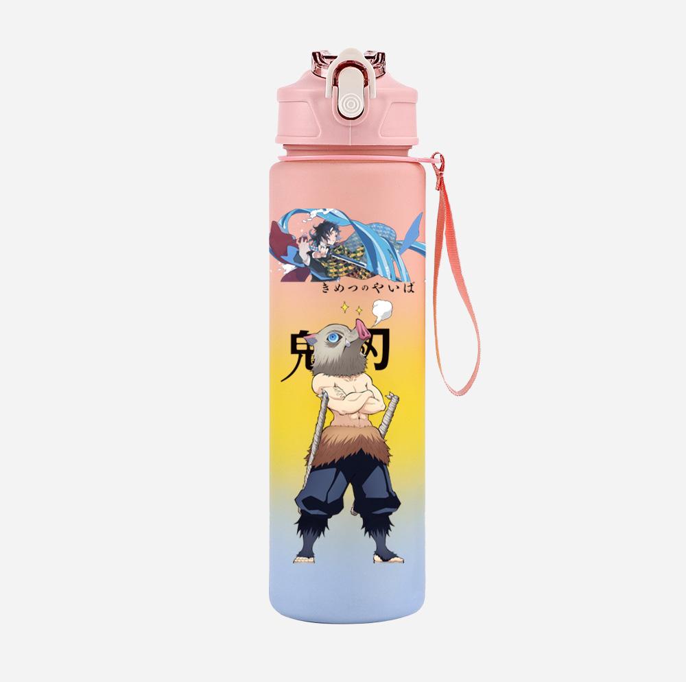 Anime Cartoon Demon Slayer Printed 750Ml Water Bottle Large Capacity Drinking Cup Portable Children Outdoor Sports Water Cup