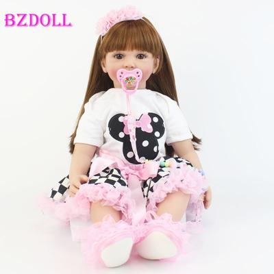 BZDOLL 60cm Original Silicone Reborn Baby Doll Toys Vinyl Princess Toddler Alive Bebe Girl Bonecas Kids Birthday Gift