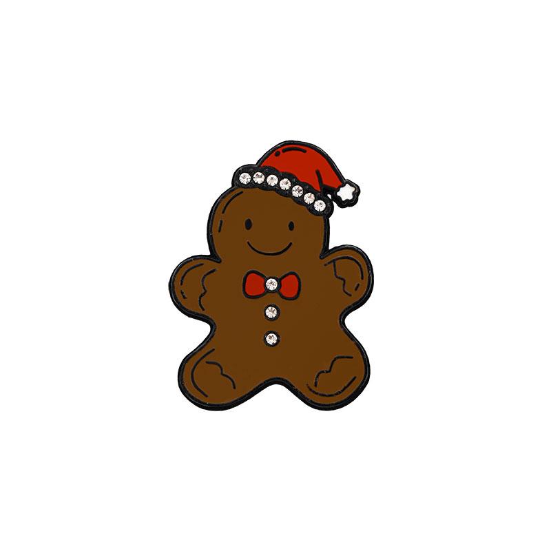 

4Styles Cartoon Christmas Tooth Crystal Brooches Pretty Hat Snowman Star Tree Pattern Enamel Pins Xmas Gift