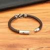 Fashion Men's Leather Bracelet Stainless Steel Irregular Accessories Commemorative Gifts for Charm Bangles Punk Jewelry
