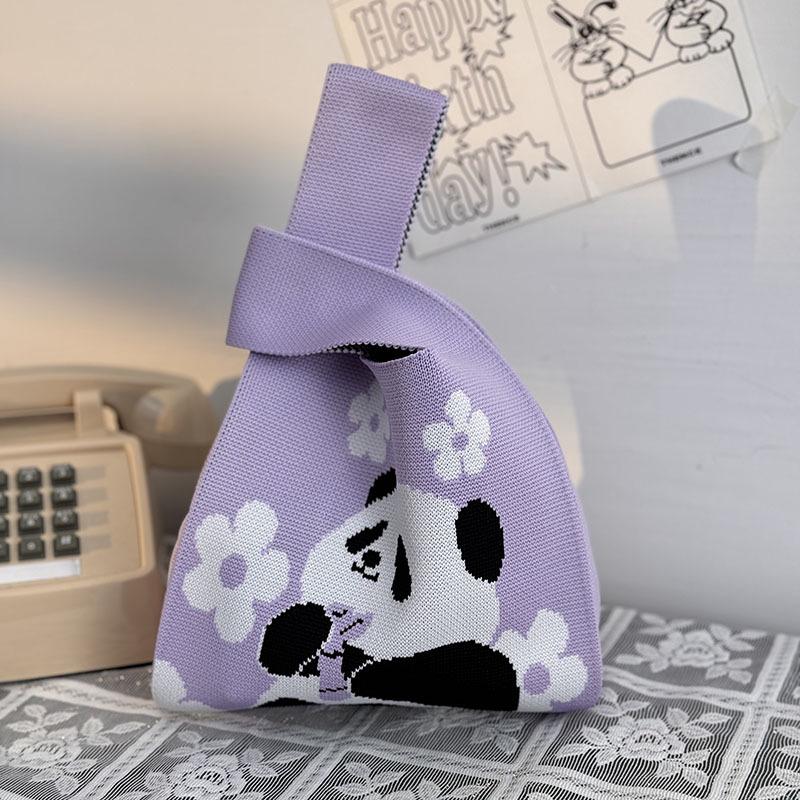 Kuanzhai Alley Souvenir: Chengdu Panda Grandpa Knitted Women's Tote Bag