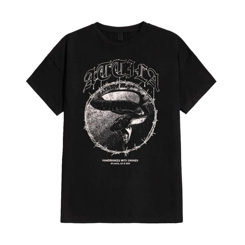 Attila Cotton Band Shirt Unisex Summer Short Sleeve Fashion Brand Tee Luxury Casual Vintage