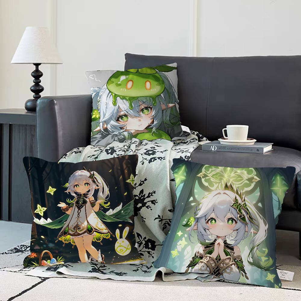 Anime Nahida Dekorative Zimmerästhetik Kissenbezug Heimdekoration Schlafzimmer Sofa Bett Couch Kissenbezug 45x45