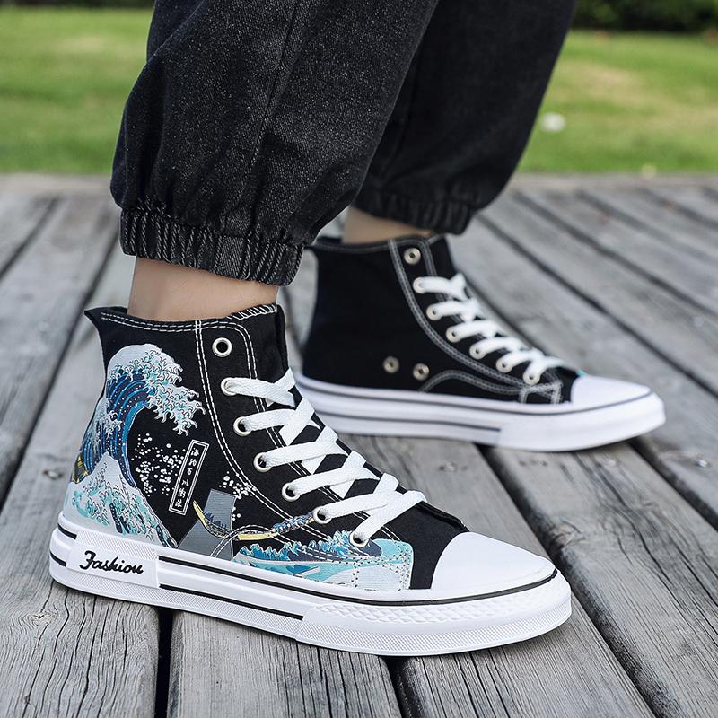 New Men Canvas Shoes Breathable Fashionable Casual Board Shoes for Students Trendy Sports Shoes Lightweight Comfortable