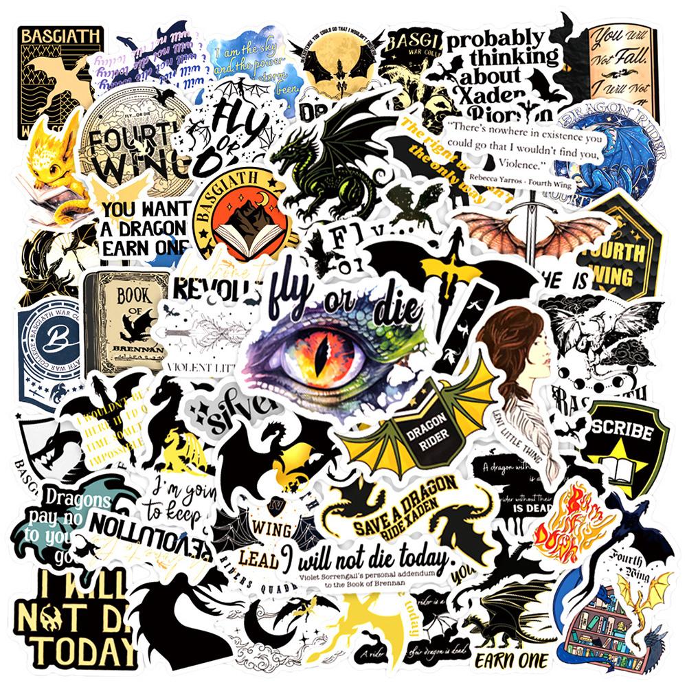10/30/50 Stück Fourth Wing Cartoon Graffiti Aufkleber Abziehbilder Spielzeug Wasserdicht DIY Skateboard Koffer Laptop Cooler Aufkleber Spielzeug Geschenke