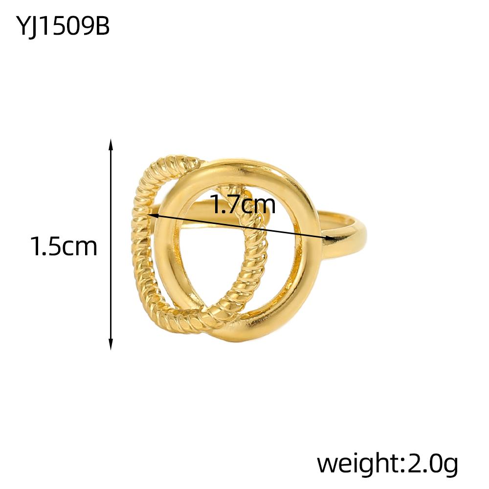 CARLIDANA Vintage Multilayer Sun Stainless Steel Gold Plated Rings for Women Hollow Line Charm Adjustable Men Open Ring Jewelry