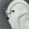Sexy Trendige Zirkon Stern Piercing Stecker Ohrringe für Damen Mädchen Punk Hip Hop Rock Street Ohrring Schmuck Y2K Accessoire Geschenk