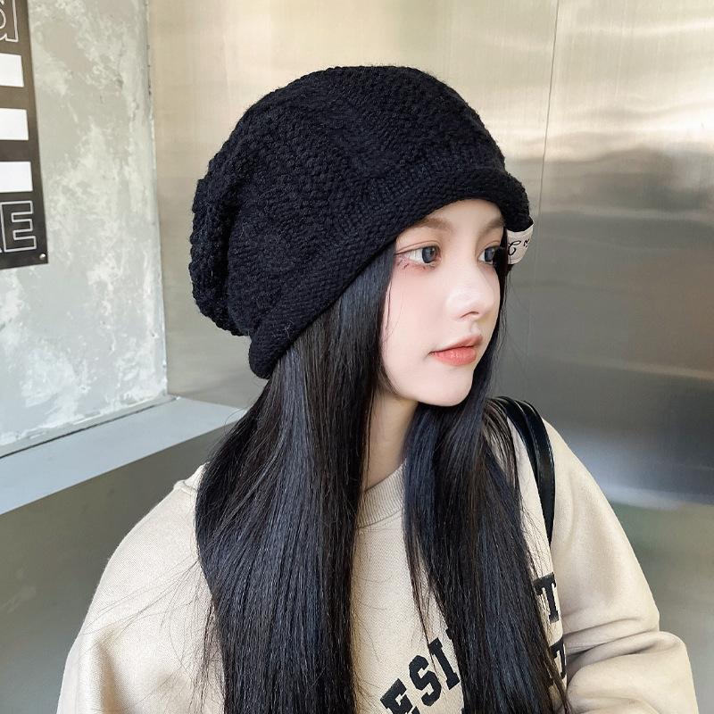 Korean New Autumn and Winter Hat for Women Japanese Fresh Knitted Wool Hat for Winter Warmth Student Ear Protection Pile Hat
