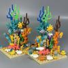 MOC Bricks Ocean Animals Sea Water Plants Seal Starfish Coral Shell Toys For Children Educational Building Blocks Plastic Toys