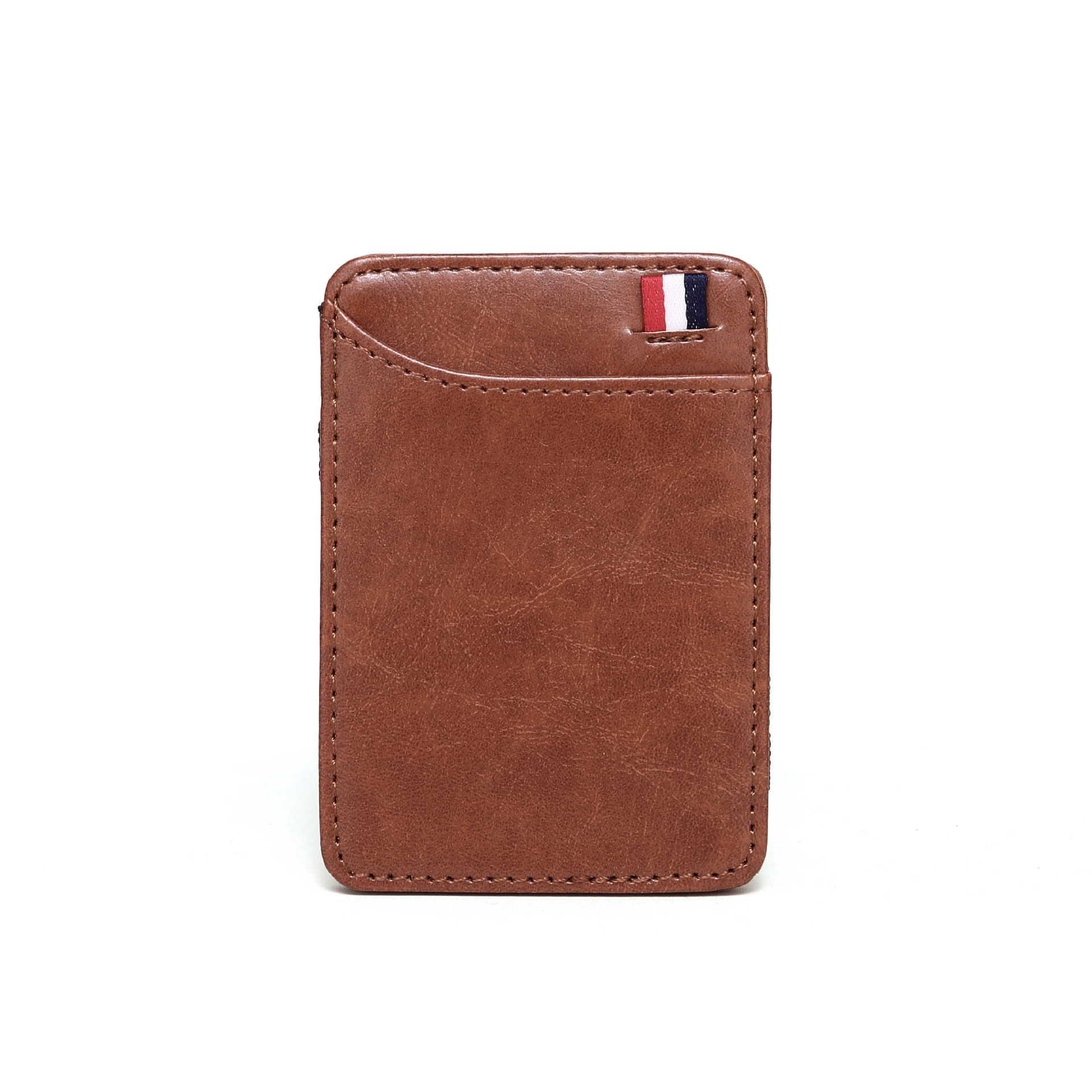 

In-Stock Unisex Korean-Style PU Leather Card Holder - Solid Color, Embossed Design