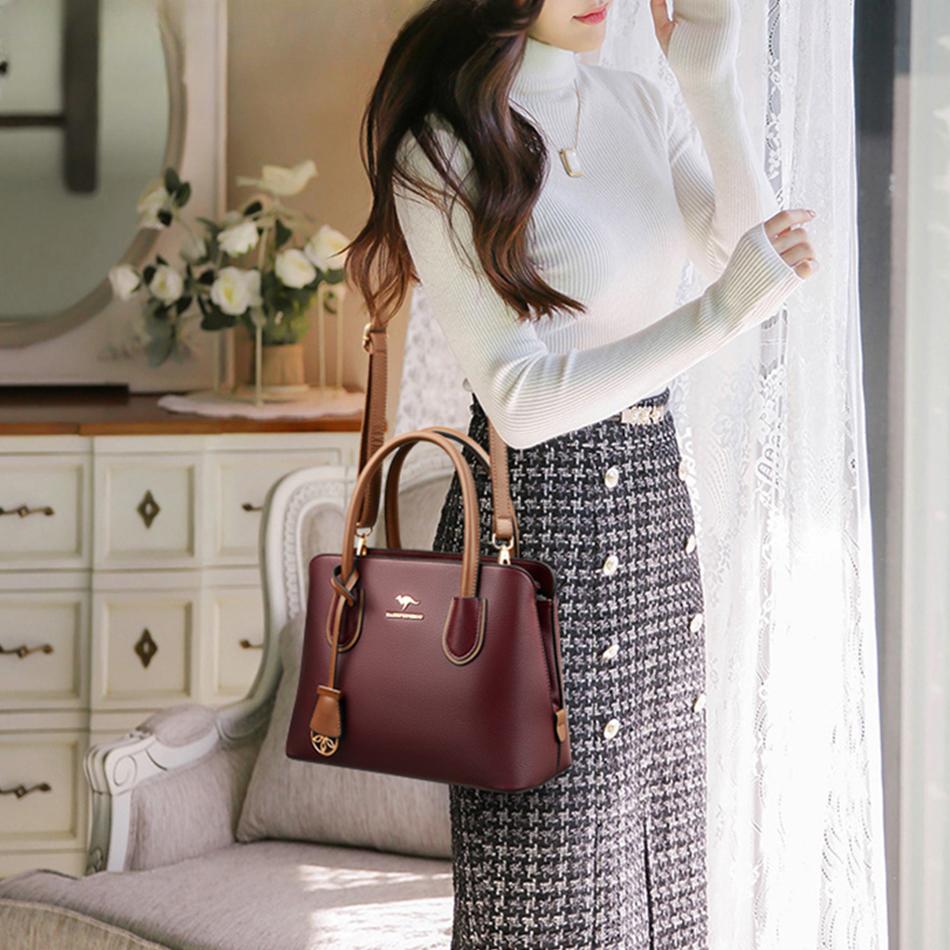 Quality Leather Luxury Handbags Women Bags Designer 2 Layers Crossbody Bags for Women  Large Capacity Tote Bag Sac A Main